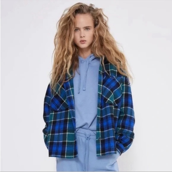 Zara Oversized Plaid Button Down Overshirt/Flannel - Picture 6 of 7